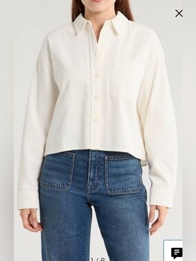 Madewell Variegated Corduory Button Up Shirt - Small